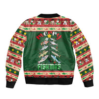 Fishing Christmas Bomber Jacket Merry Fishmas - Wonder Print Shop