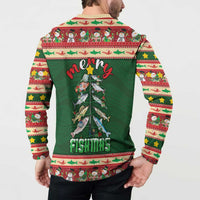 Fishing Christmas Button Sweatshirt Merry Fishmas - Wonder Print Shop