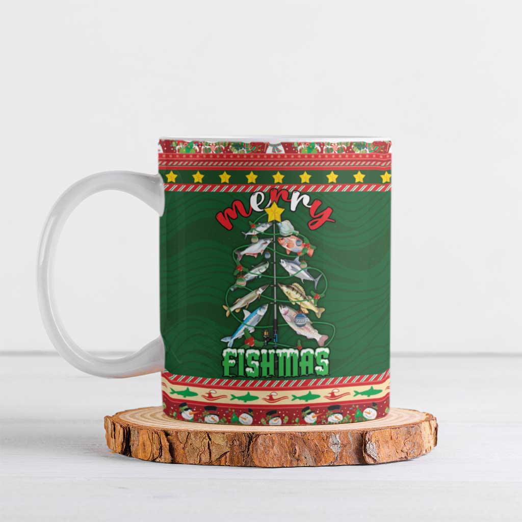 Fishing Christmas Ceramic Mug Merry Fishmas - Wonder Print Shop