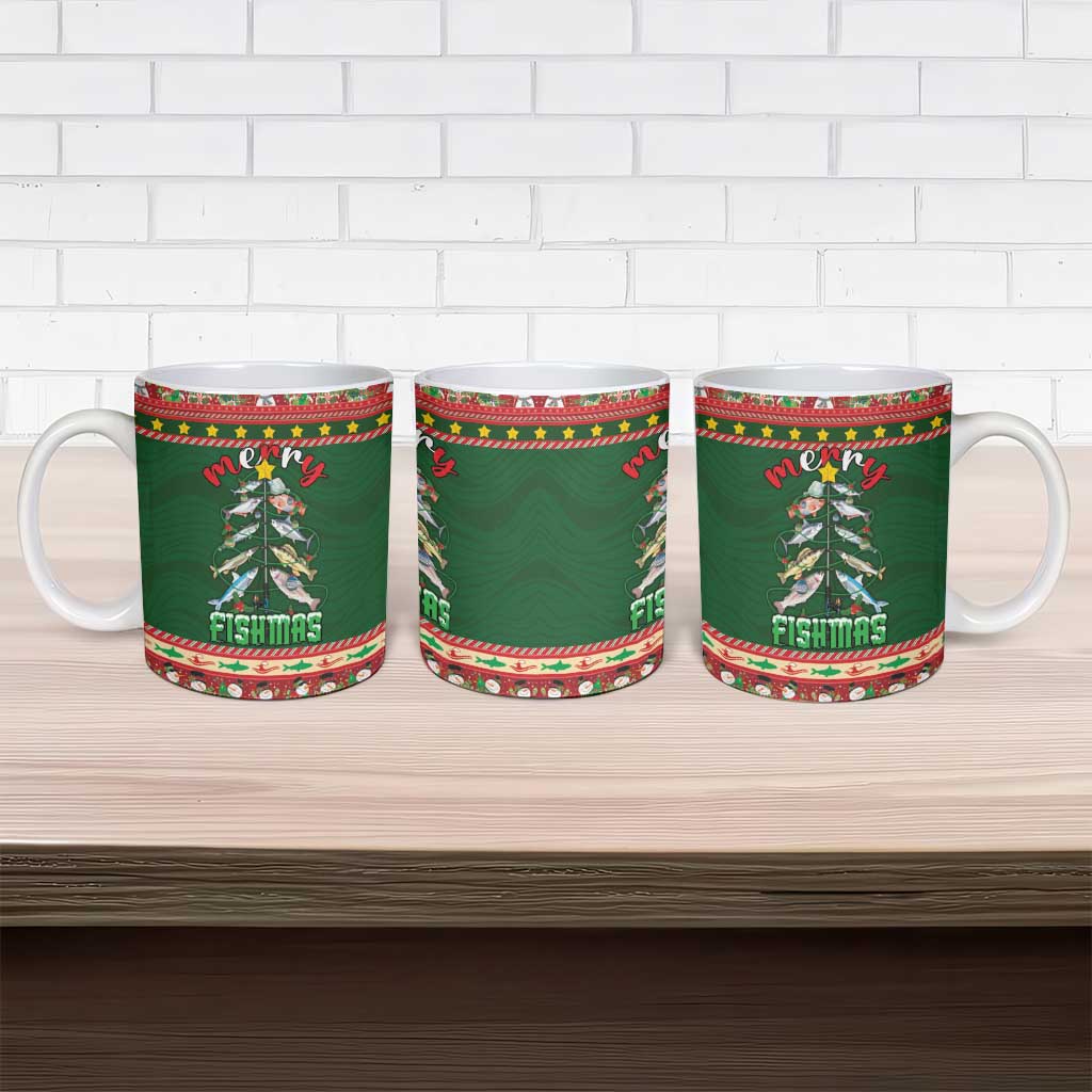 Fishing Christmas Ceramic Mug Merry Fishmas - Wonder Print Shop