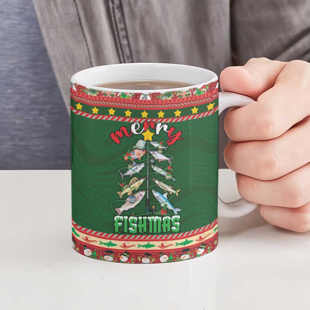 Fishing Christmas Ceramic Mug Merry Fishmas - Wonder Print Shop