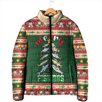 Fishing Christmas Padded Jacket Merry Fishmas - Wonder Print Shop