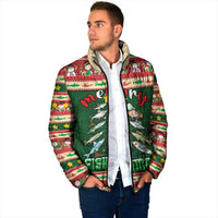 Fishing Christmas Padded Jacket Merry Fishmas - Wonder Print Shop