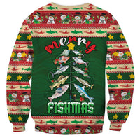 Fishing Christmas Sweatshirt Merry Fishmas - Wonder Print Shop