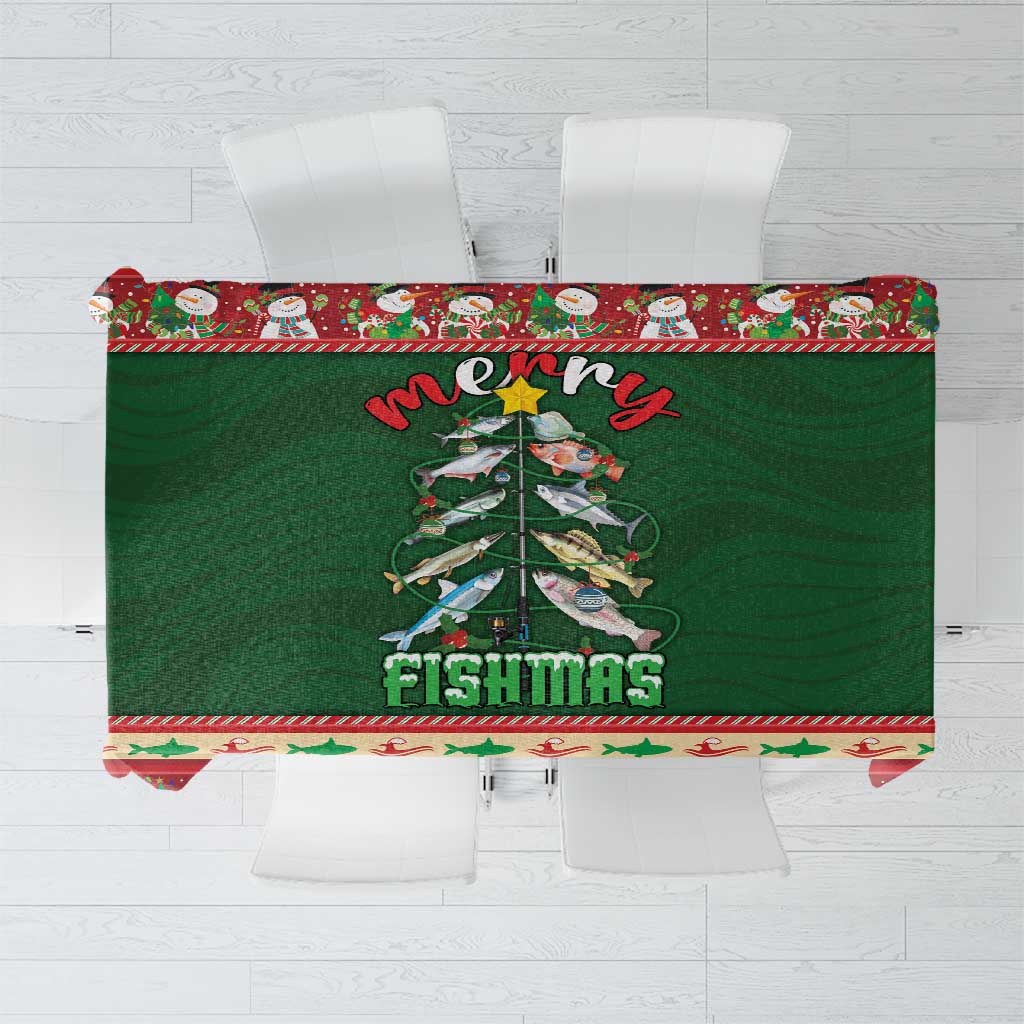 Fishing Christmas Tablecloth Merry Fishmas - Wonder Print Shop