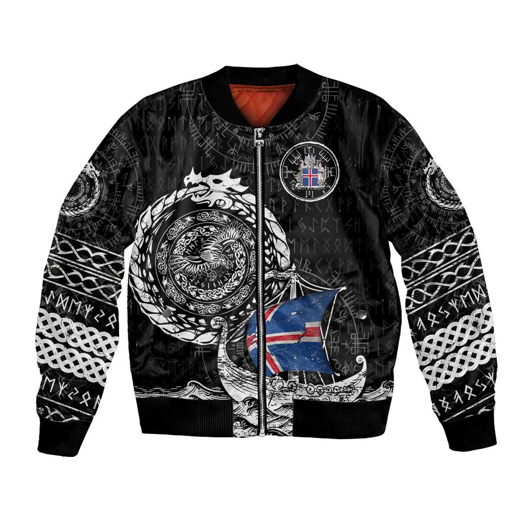 Personalized Viking Iceland Bomber Jacket Icelander Viking Ship