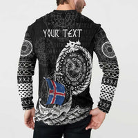 Personalized Viking Iceland Button Sweatshirt Icelander Viking Ship