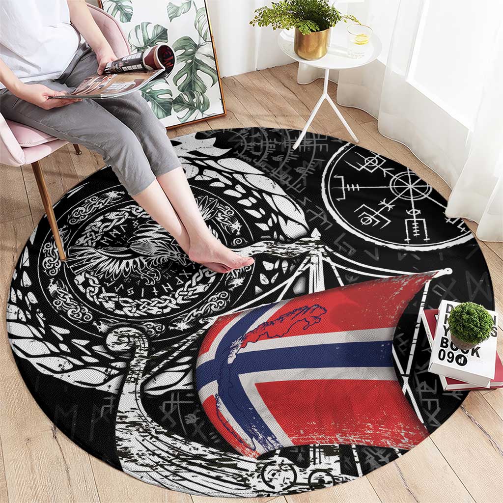 Viking Norway Round Carpet Norwegian Viking Ship