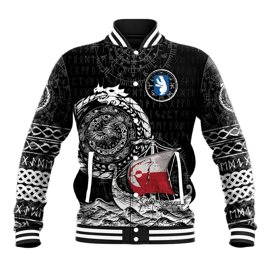 Personalized Viking Greenland Baseball Jacket Greenlander Viking Ship