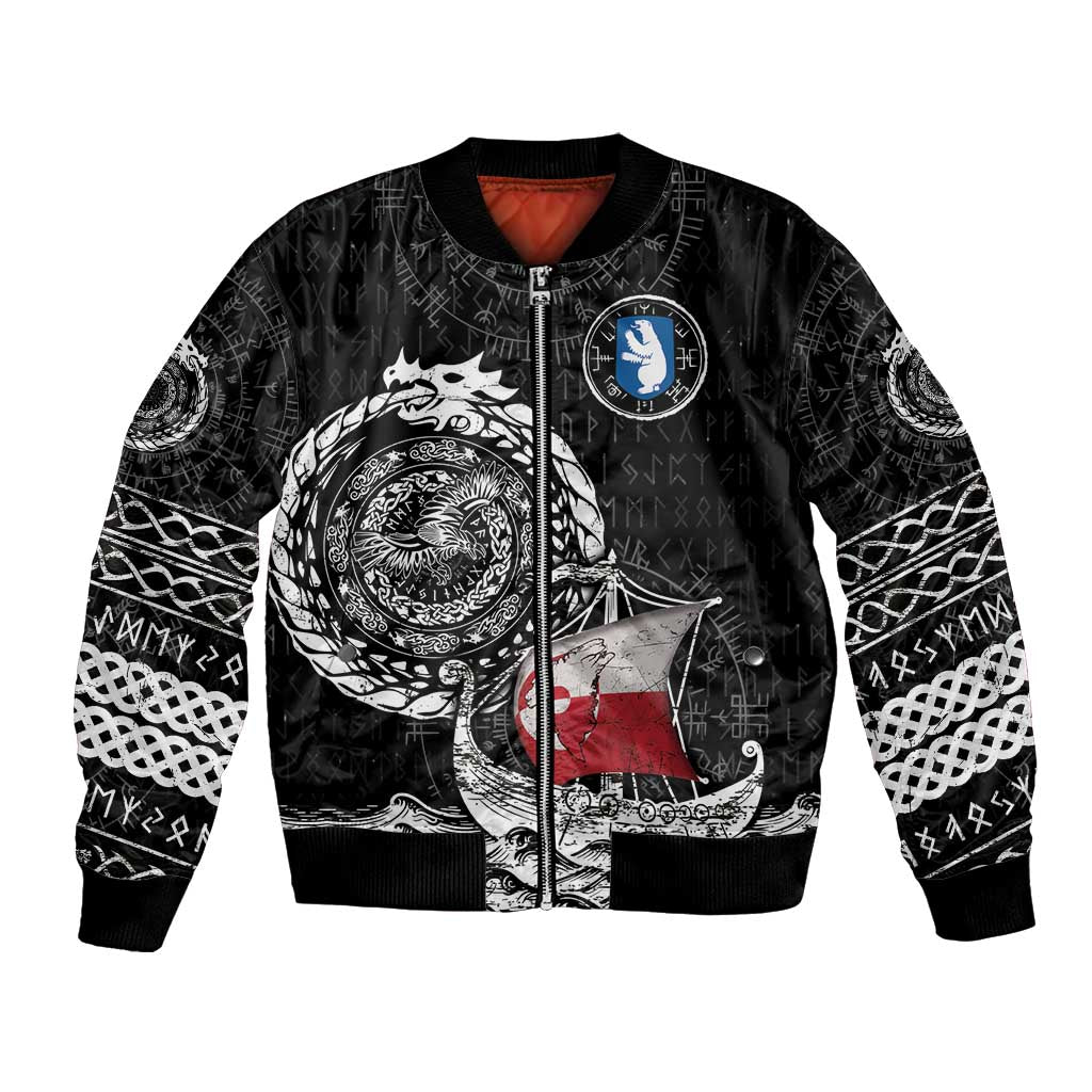 Personalized Viking Greenland Bomber Jacket Greenlander Viking Ship