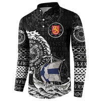 Personalized Viking Finland Button Sweatshirt Finnish Viking Ship