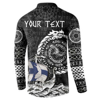 Personalized Viking Finland Button Sweatshirt Finnish Viking Ship