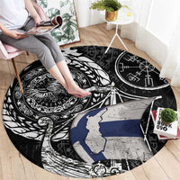 Viking Finland Round Carpet Finnish Viking Ship