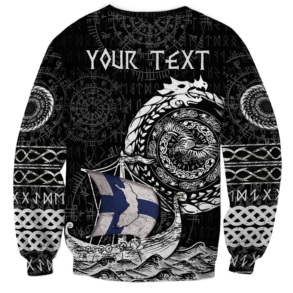 Personalized Viking Finland Sweatshirt Finnish Viking Ship