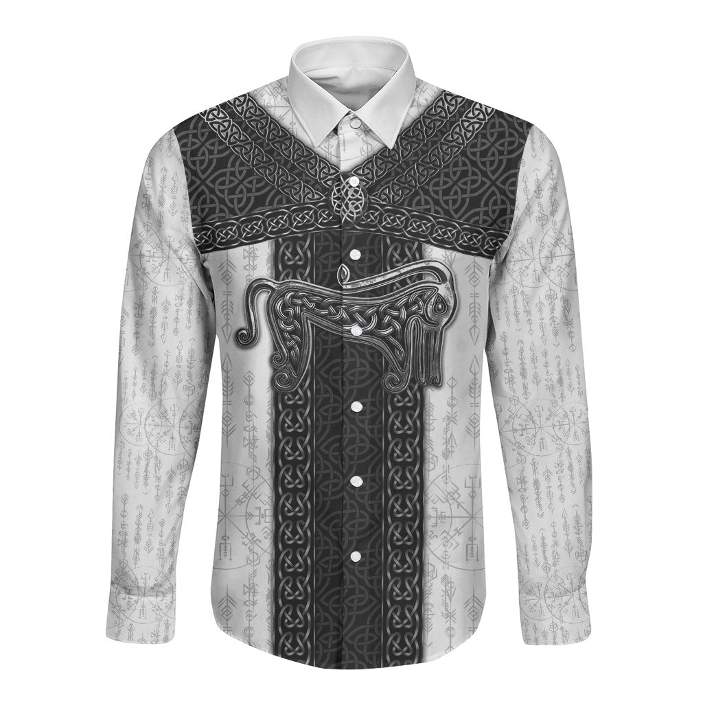 Ancient Scotland Long Sleeve Button Shirt Pictish Beast Celtic Knotwork