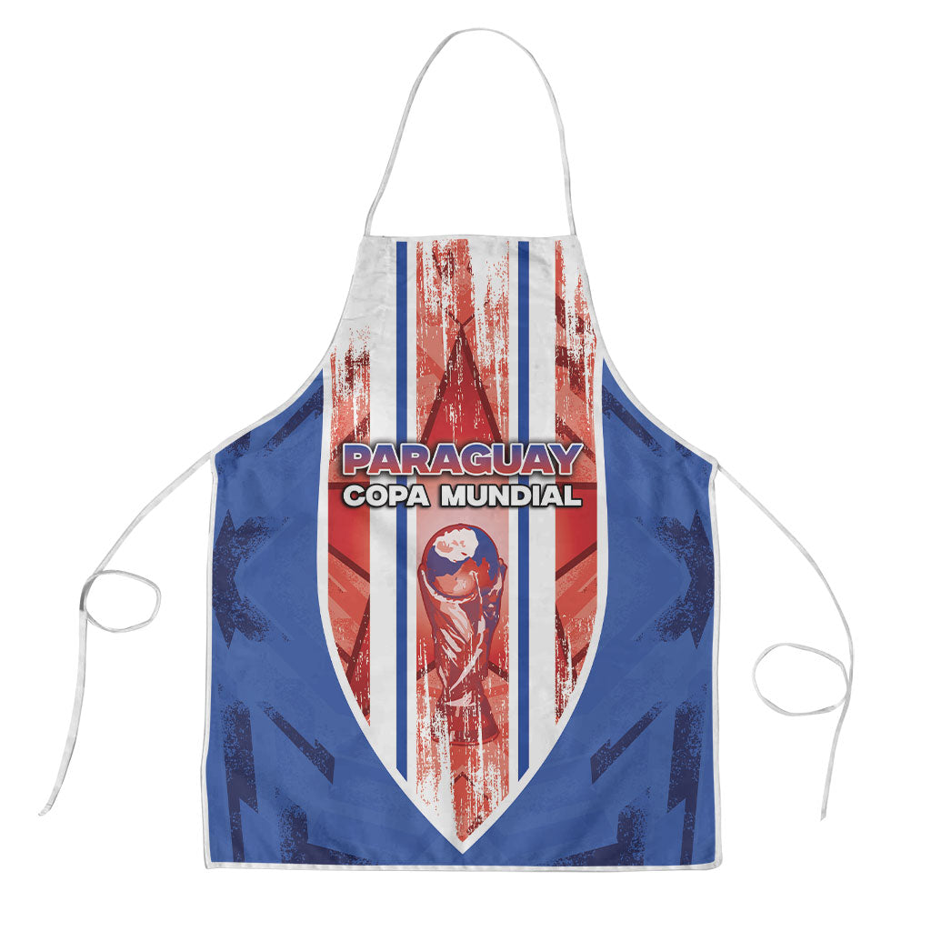 Paraguay Football Apron Trophy Grunge Stripes