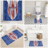 Paraguay Football Bathroom Set Trophy Grunge Stripes