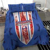 Paraguay Football Bedding Set Trophy Grunge Stripes