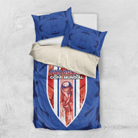 Paraguay Football Bedding Set Trophy Grunge Stripes