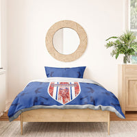 Paraguay Football Bedding Set Trophy Grunge Stripes