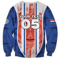 Custom Paraguay Football Sweatshirt Trophy Grunge Stripes