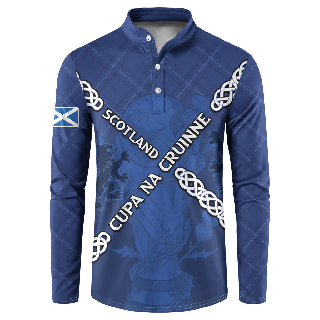 Custom Scotland Football Button Sweatshirt Saltire Celtic Knot Lion Rampant