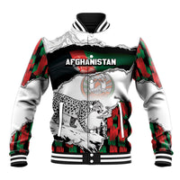 Personalized Afghanistan Baseball Jacket Snow Leopard With Flag Ripped Style