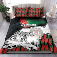 Afghanistan Bedding Set Snow Leopard With Flag Ripped Style