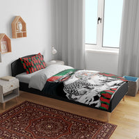 Afghanistan Bedding Set Snow Leopard With Flag Ripped Style