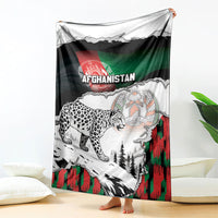 Afghanistan Blanket Snow Leopard With Flag Ripped Style