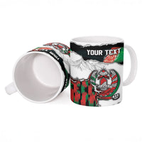 Personalized Afghanistan Ceramic Mug Snow Leopard With Flag Ripped Style