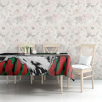 Afghanistan Tablecloth Snow Leopard With Flag Ripped Style