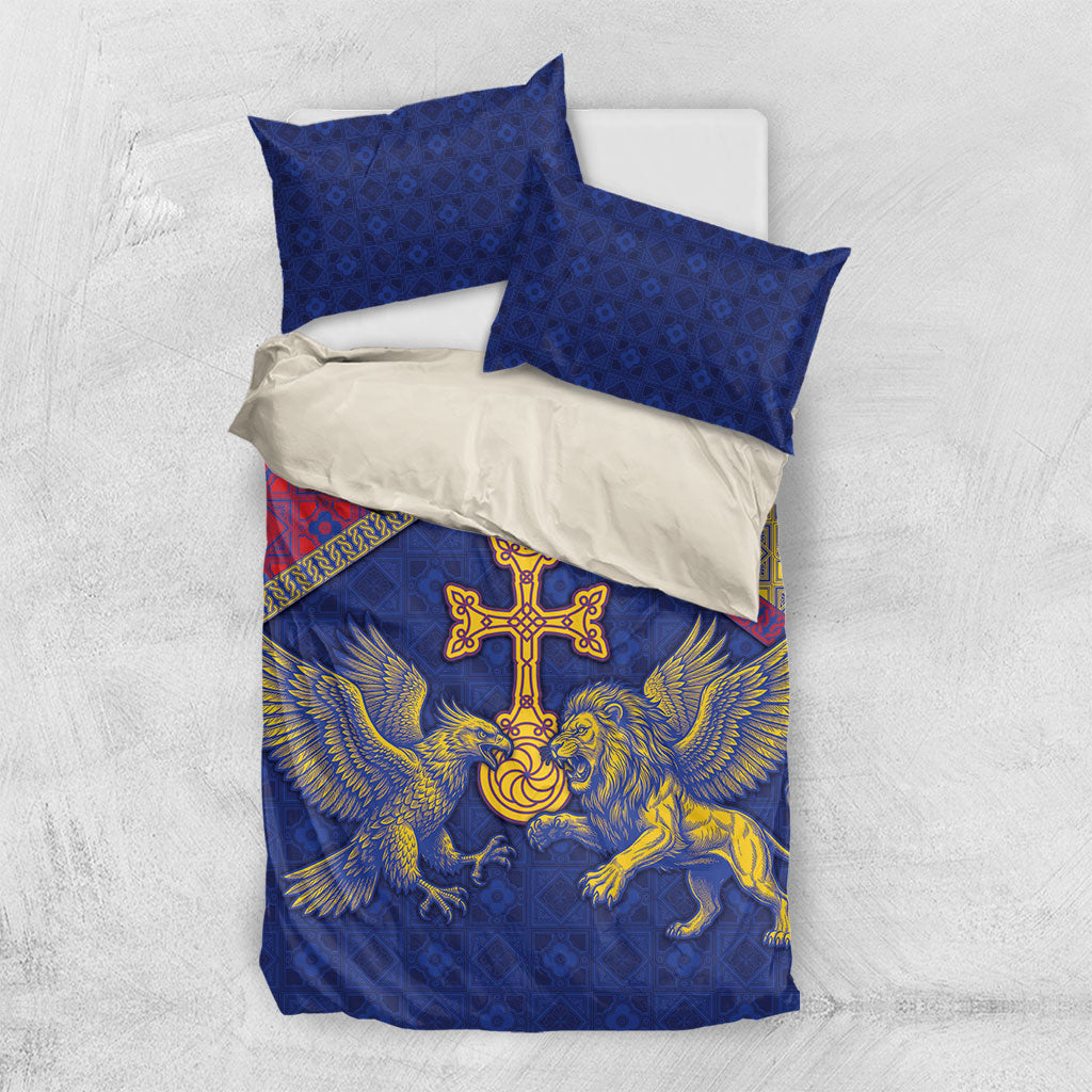 Armenia Bedding Set Golden Eagle And Lion Khachkar