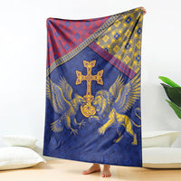 Armenia Blanket Golden Eagle And Lion Khachkar