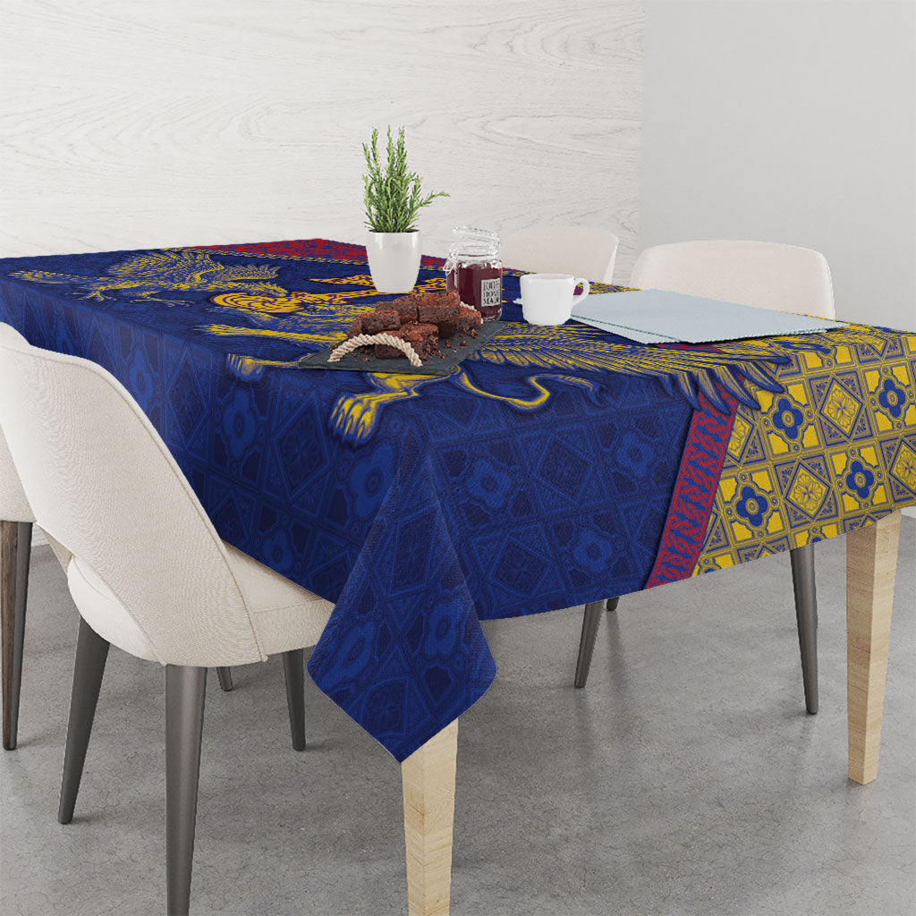 Armenia Tablecloth Golden Eagle And Lion Khachkar