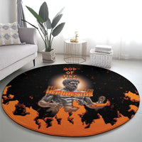 Ancient Greek Hephaestus Round Carpet God Of Fire - Wonder Print Shop