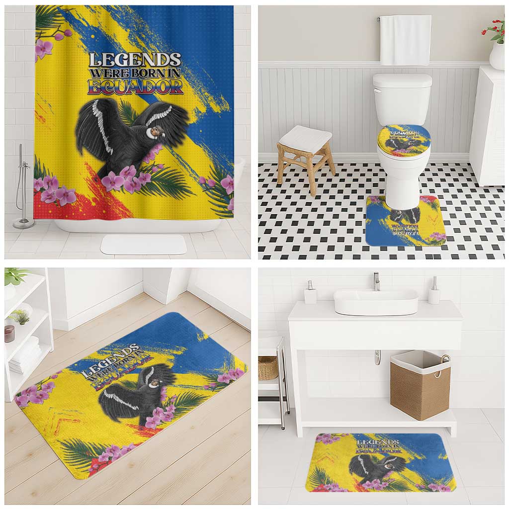 Ecuador Bathroom Set Andean Condor With Phalaenopsis Orchid - Wonder Print Shop