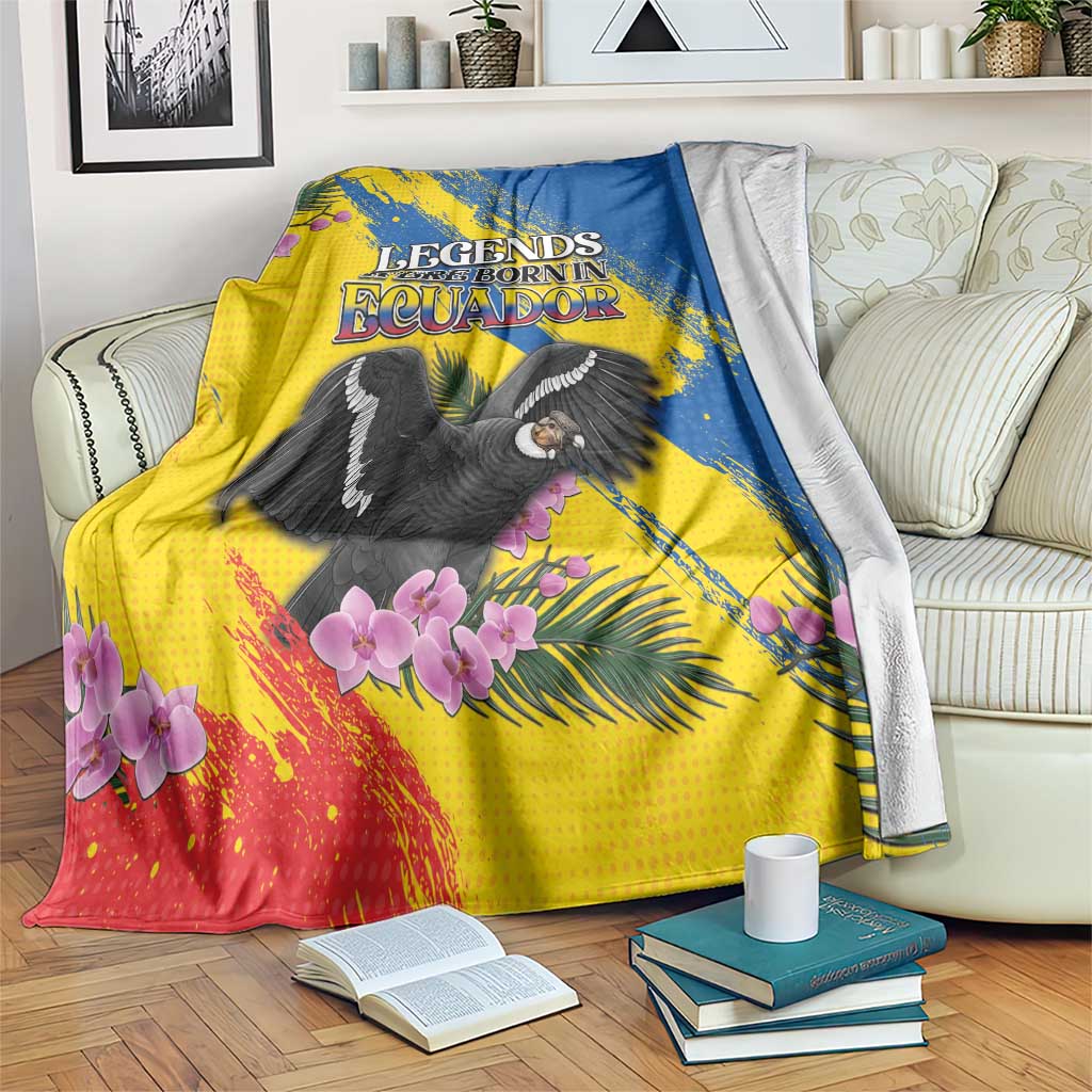 Ecuador Blanket Andean Condor With Phalaenopsis Orchid - Wonder Print Shop