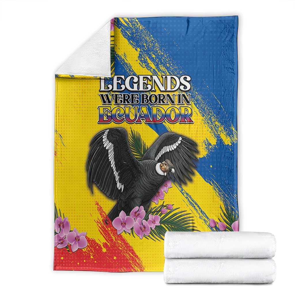 Ecuador Blanket Andean Condor With Phalaenopsis Orchid - Wonder Print Shop