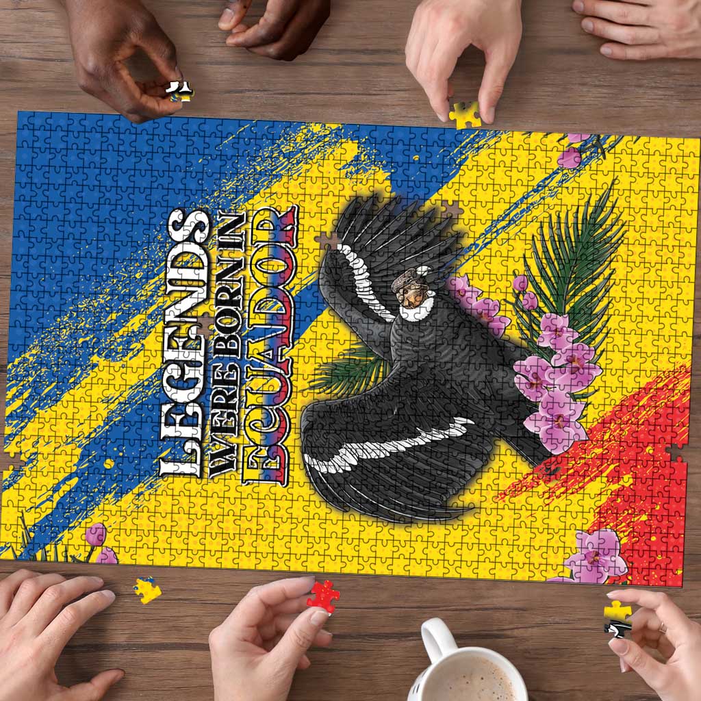 Ecuador Puzzle Andean Condor With Phalaenopsis Orchid - Wonder Print Shop