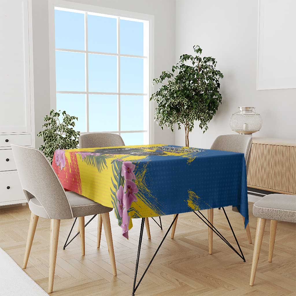 Ecuador Tablecloth Andean Condor With Phalaenopsis Orchid - Wonder Print Shop