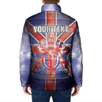Personalized United Kingdom Padded Jacket British Lion Flag Style - Wonder Print Shop