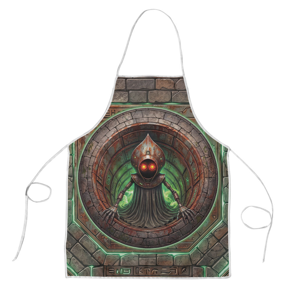 3D Illusion Flatwoods Monster Halloween Apron Braxton Cryptid Rusty Stone Portal