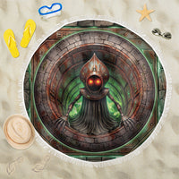 3D Illusion Flatwoods Monster Halloween Beach Blanket Braxton Cryptid Rusty Stone Portal