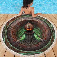 3D Illusion Flatwoods Monster Halloween Beach Blanket Braxton Cryptid Rusty Stone Portal
