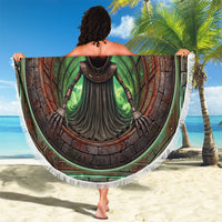 3D Illusion Flatwoods Monster Halloween Beach Blanket Braxton Cryptid Rusty Stone Portal