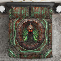 3D Illusion Flatwoods Monster Halloween Bedding Set Braxton Cryptid Rusty Stone Portal