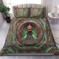 3D Illusion Flatwoods Monster Halloween Bedding Set Braxton Cryptid Rusty Stone Portal