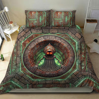 3D Illusion Flatwoods Monster Halloween Bedding Set Braxton Cryptid Rusty Stone Portal