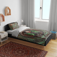 3D Illusion Flatwoods Monster Halloween Bedding Set Braxton Cryptid Rusty Stone Portal